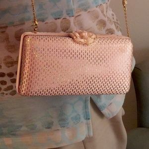 💯 St. John | Minaudiere Pink Evening Clutch
